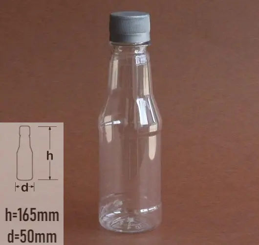 sticla PET 200ml cu capac cu autosigilare gri